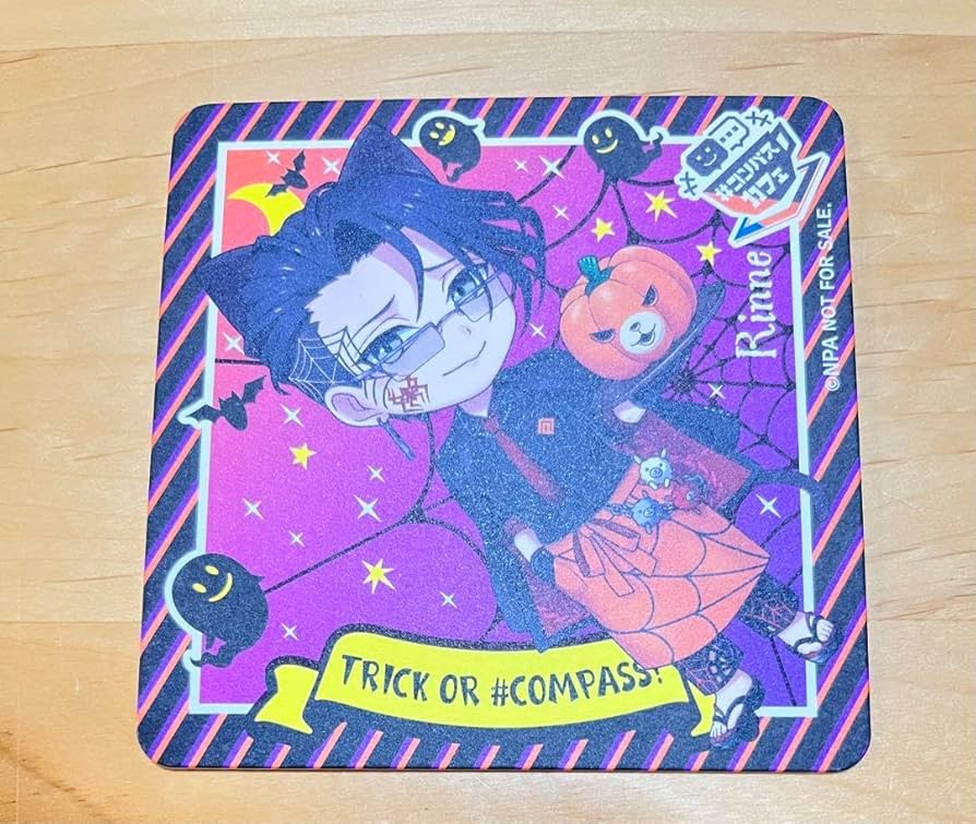 コンパス　コンパスカフェ　ハロウィン　2025 コースター　アル　3枚 コンパス コンパスカフェ ハロウィン 2025 コースター うら 3枚